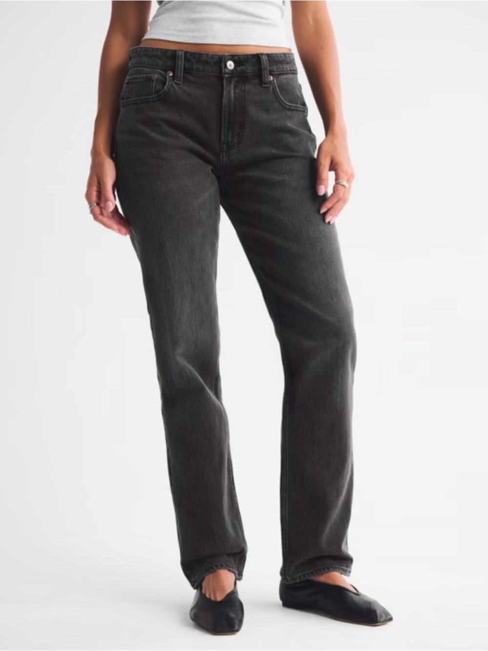 Abercrombie & Fitch Curve Love Mid Rise 90s Straight Jean Long Size 29